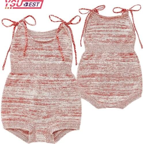 0-2Y Baby Knitting Rompers Pink Infant Girl Sleeveless Romper Jumpsuit 2021 Spring Newborn Baby Boys Girls Clothes Cute Overalls