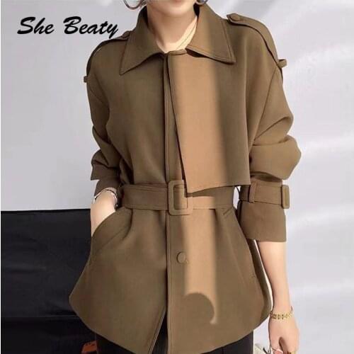 She Beaty 2021 Autumn Winter Trench Coats Women Korean Fashion Traf Jacket Clothes Parkas Tops Veste Femme 2021 Autumn Spring Za