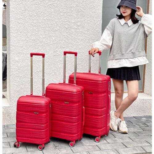 Carrylove women spinner abs cabin check in suitcase set 20"24"28" trolley luggage set with wheels