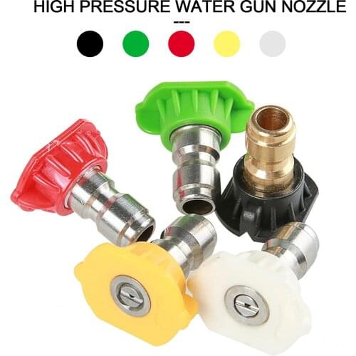 1/4Inch 5PCS/Set Quick Connector Car Washing Nozzles Metal Jet Lance Nozzle High Pressure Washer Spray Nozzle Car Accessories