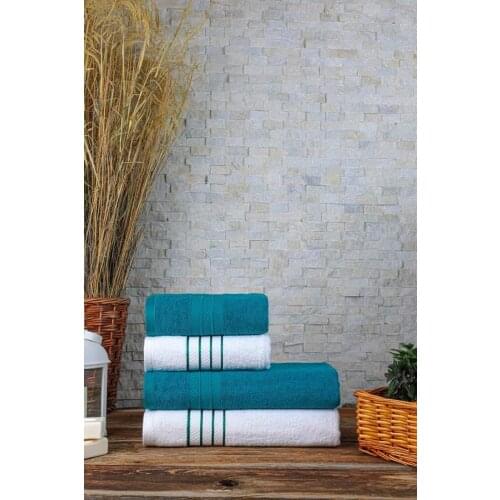 100% COTTON 2 PIECES 50/90 2 PIECES 70/140 BATHROOM USED TOWEL SET