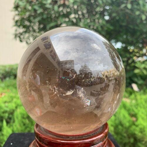 1700-1800g Natural Rainbow Smoky Citrine Quartz Crystal Ball Sphere Healing