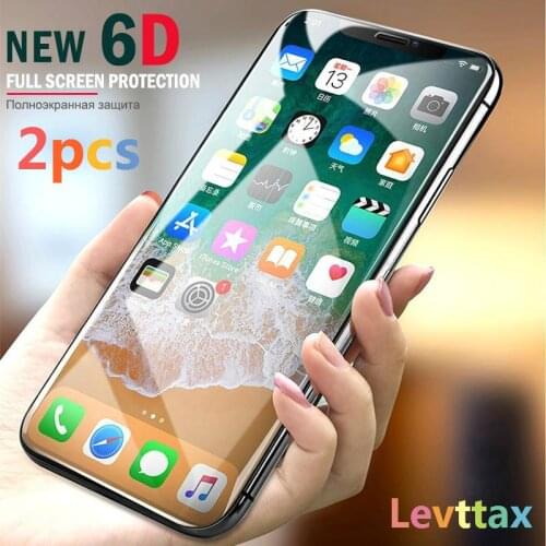 2Pcs/lot 6D Curved Tempered Glass For iPhone 12 Full Cover Screen Protector 9H Film For iPhone 12 Mini 11 Pro Max XS XR X 8 7 6