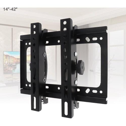 45KG Adjustable TV Wall Mount TV Holder Rotated TV Wall Bracket Flat Panel TV Frame 15° Tilt for 14-42 Inch LCD LED Monitor