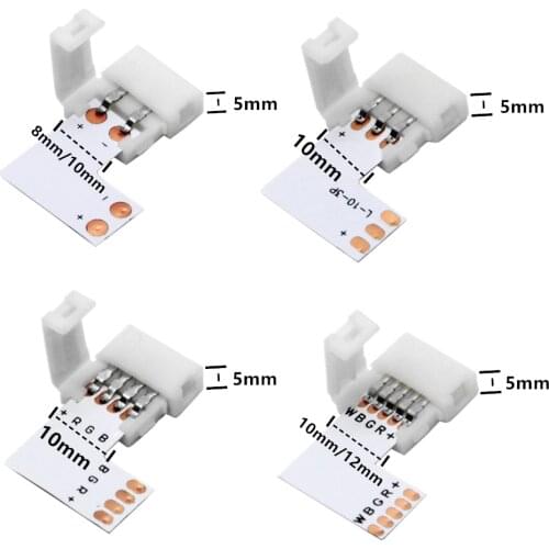 5pcs - 100pcs L T X Shape 2pin 3pin 4pin 5pin LED Connector For connecting corner right angle 5050 RGB RGBW ws2812b LED Strip