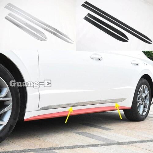 For Hyundai Sonata DN8 10Th 2020 2021 Car Sticker Styling Cover Body Bumper Detector Side Door Trim Strip Molding Frame Parts