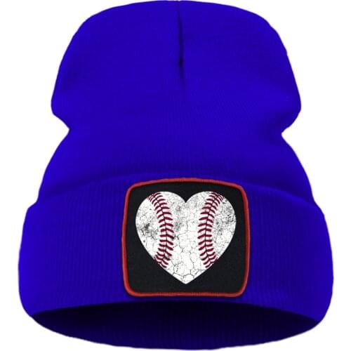 Baseball Love Harajuku Funny Printing Unisex Cap Cartoon Warm Winter Caps Solid Color Simple Knitted Caps Creative Quality Cap