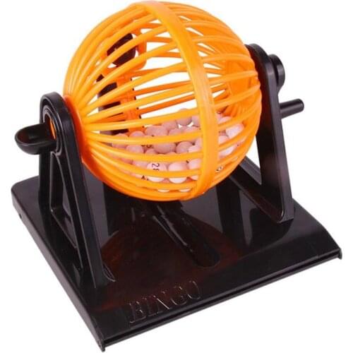 Large Traditional Bingo Game Family Revolving Ball Dispenser Machine Balls Cards