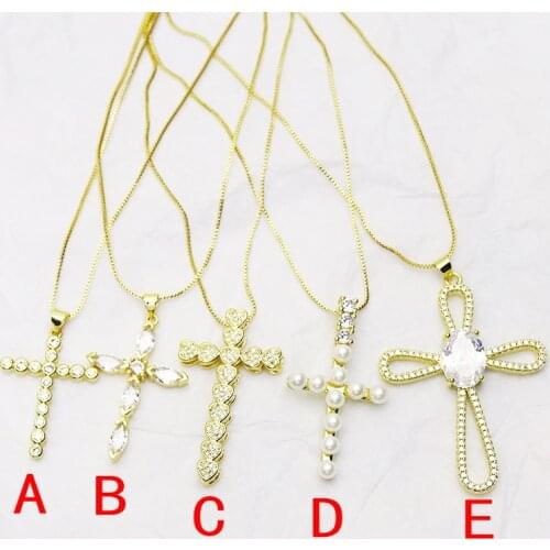 10Pcs Cross pendant Necklace jewelry Mix shape jewelry chain Cross pendant Necklace jewelry Women Bracelet 8320