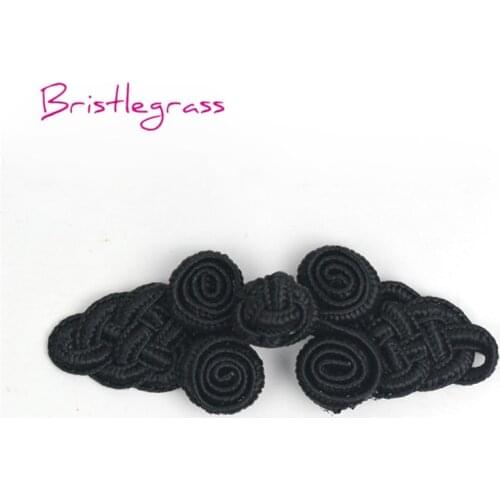 BRISTLEGRASS 5 Pair Handmade Black Chinese Knot Button Frog Closure Ribbon Fastener Cheongsam Costume Tang Suit DIY Sewing Craft