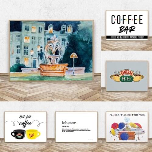Friends TV Show Poster Prints Central Perk Watercolor Art Canvas Painting Friend Sublimation Designs Picture Home Wall Art Decor