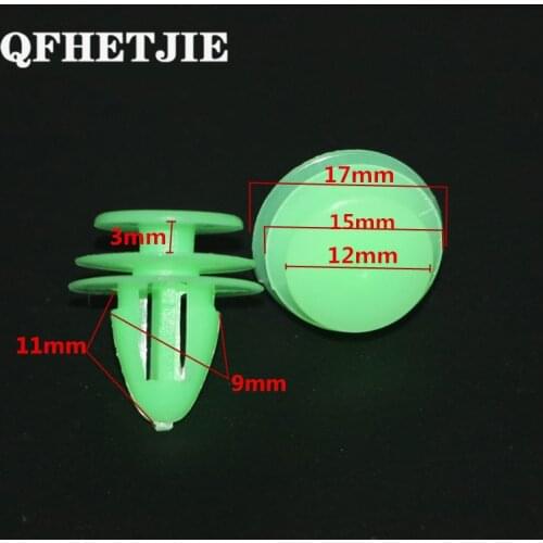 50Pcs 9mm Hole Auto Bumper Fastener Rivet Retainer Push Engine Cover Fender Car Door Trim Panel Plastic Clip Fasteners