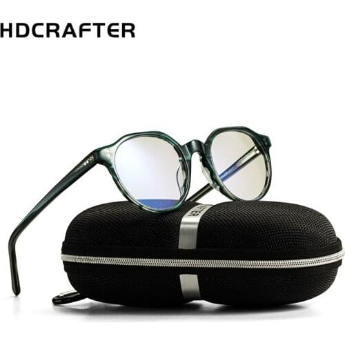 HDCRAFTER DESIGN Optical Pescription Glasses Frame Acetate Retro Myopia Spectacles Glasses Men Women EyeGlasses Frames 2596