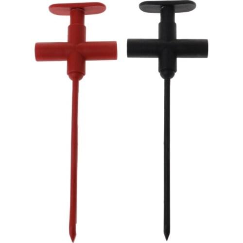 2PCS Insulation Piercing Needle Clip Test probe Banana Jack Spring Loaded Copper