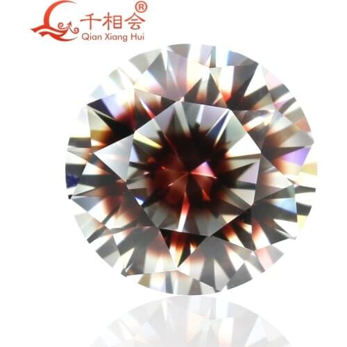 Eyes stone Round shape cubic zirconia special color one-time forming multi brown white cz loose stone