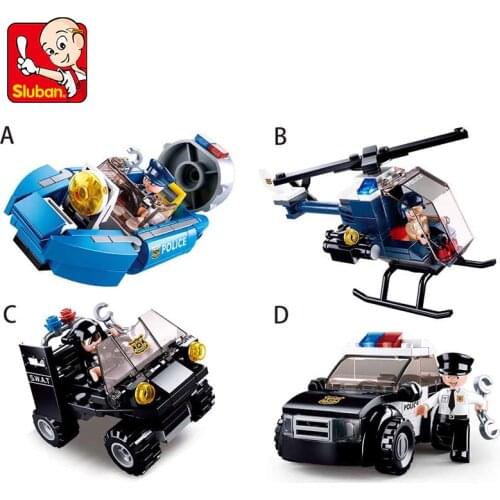 Sluban All police are dispatched Bricks Toys Gifts 322pcs Puzzle Assembly Toy Police Series B0638 Over 6 years old Boys