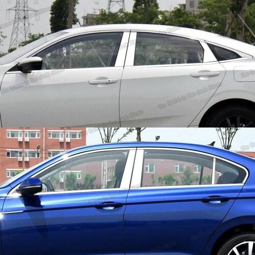 Lsrtw2017 Stainless Steel Car Window Chrome Post Panel Trims for Peugeot 5008 2017 2018 2019 2020 Accessories Protector Styling