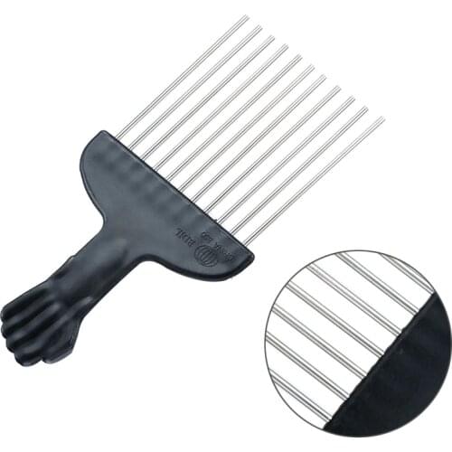 Mayitr Professional Salon Use Black Metal African Hair Combs Afro Hair Comb For Hairdressing Tools