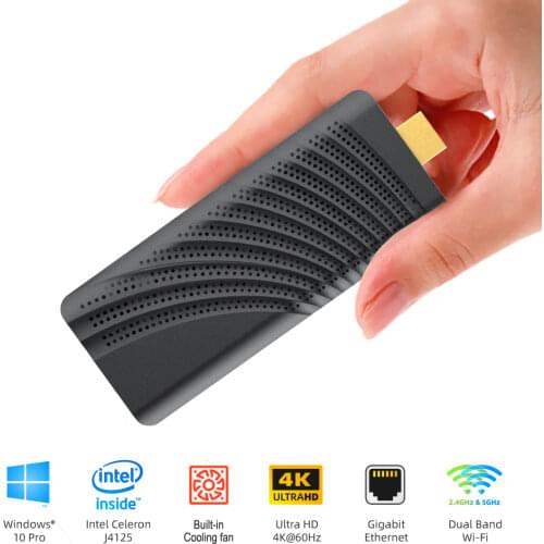 T6 pro Mini PC stick Intel celeron J4125 up to 2.7Ghz 6GB RAM 128GB Windows 10 pro computer 4K 60Hz HDMI dual WIFI LAN