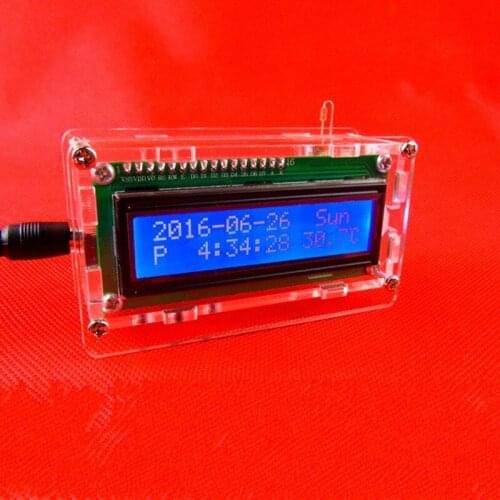 1 Set 5V LCD1602 Multifunction Electronic Clock Suite Microcontroller 51 Production Diy Kits With Case