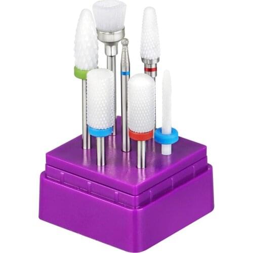 7Pcs Ceramic combined Nail Drill Bit Set Milling Cutter For Nail Drill Equipment Manicure Tool Accessories