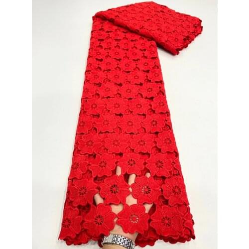 Nigerian African Lace Fabric 2021 High Quality Lace 100% Cotton Lace Guipure Cord Lace Fabric For Wedding Party D4475