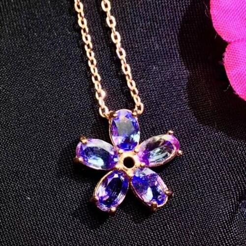 New Arrival Natural and Real Tanzanite Pendant Necklace 925 sterling silver Fine jewelry Tanzanite Pendant