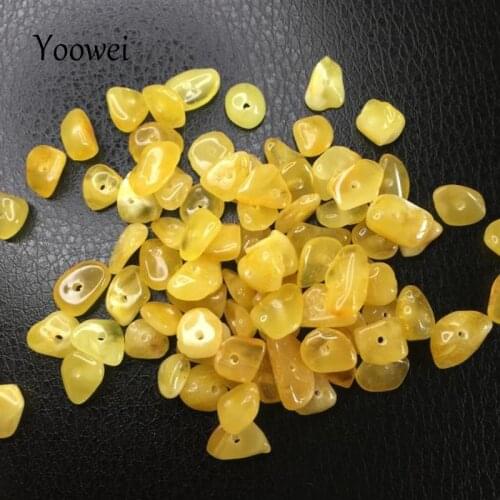 Yoowei Original Irregular Loose Amber Beads for diy Precious Baltic Natural Amber Chips Beads Small Beads Suppliers--10g 20g 50g