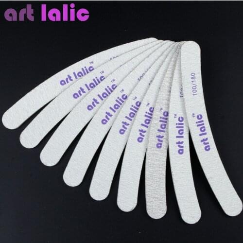 10 Pcs/ Pack Artlalic Nail Files Double-Side Emery Board 100/180 Grit Buffering Nail Art Thick Sandpaper Salon Manicure