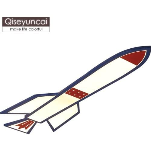 Qiseyuncai Modern creative acrylic children cartoon airplane ceiling lamp simple boy girl bedroom rocket lighting free shipping