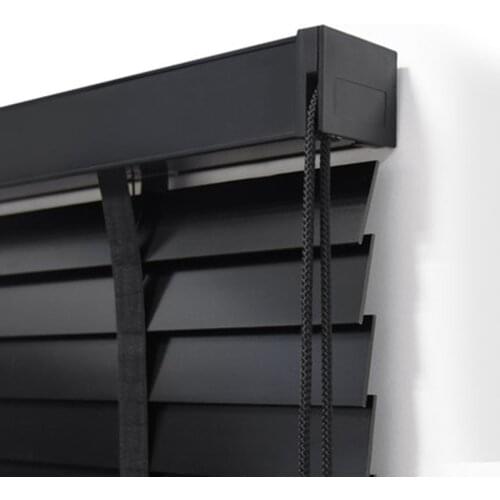 Customized Black Wooden Blinds Wood Shutter Shades Blinds Roller Blinds For Bedroom Living Study Dining