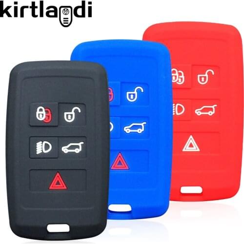 Silicone Modified Remote Key Case Fob holder cover For Land Rover Range Rover LR2 LR4 for Jaguar F-Pace F-Type XE XF XJ keychain