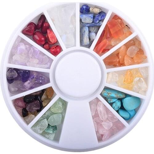 12 Grid Mixed Color Chameleon Stone Nail Rhinestone Small Irregular Beads Nail Art Decoration