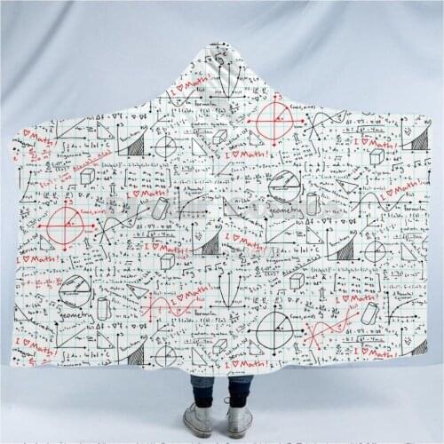 Plstar Cosmos Math science for boy Graphic funny Hooded Blanket 3D full print Wearable Blanket Adults men women style-2