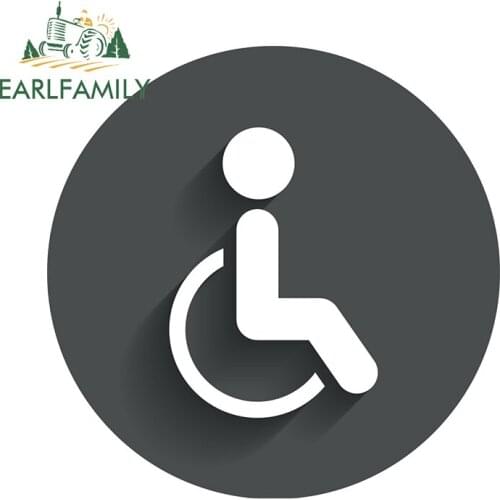 EARLFAMILY 13cm x 13cm for Disabled Sign Funny Car Stickers Occlusion Scratch Surfboard Decal Auto Windows Trunk Vinyl Car Wrap