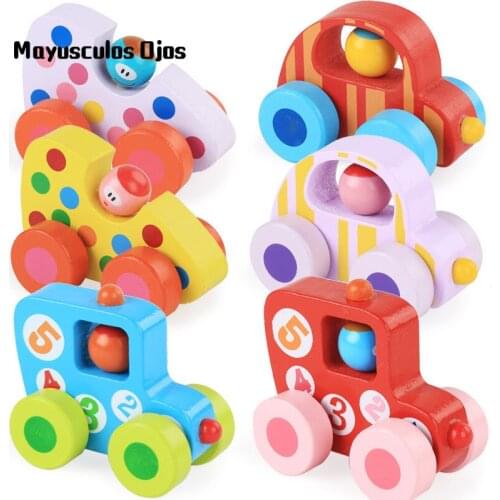 ZH 1PC Wooden Children Colorful Mini Car Kindergarten Indoor Activities Toys 3-6 Years Old