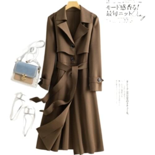 Womens windbreaker womens British style coat spring new large size fashion coat coat