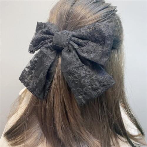 Big Hair Bows, Vintage Lace Bowknot Hair Clips Barrettes Fashion Hair Accessories for Women Girls