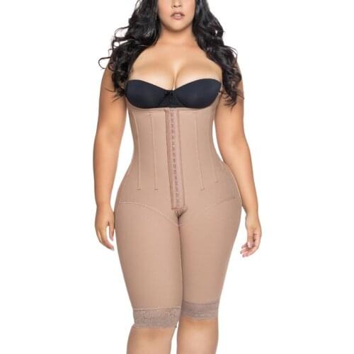 Womens Corset Knee Length Underbust Body Shaper Postpartum Girdle Waist Trainer Columbian Faja Skims Kim Kardashian BBL