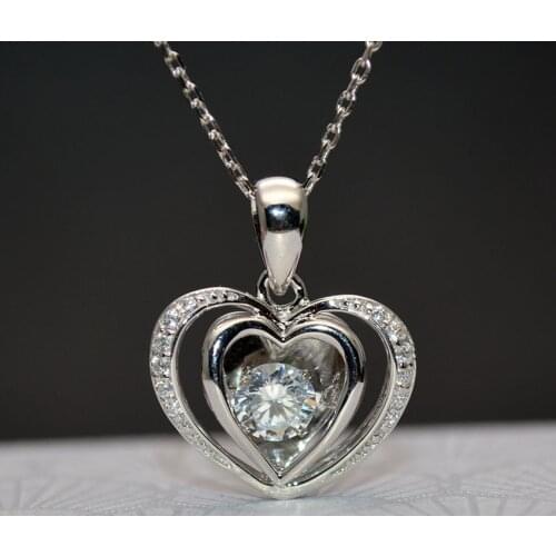 925 Sterling Silver Flashing Zircon Cubic Double Layers Heart Shape Pendants Luxury Women 18'' Chain Necklace Jewelry 2pc/lot