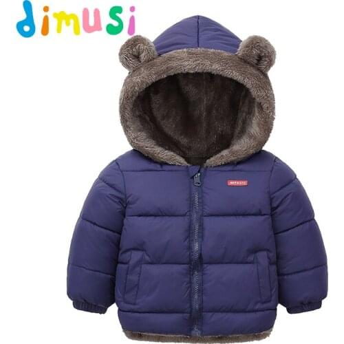 DIMUSI Winter Boys Parkas Warm Jacket Hooded Cotton-Padded Coats Outwear Thermal Jackets Girls Clothing BC258