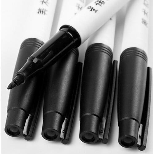 10 Pcs/set Permanent Marker Waterproof Marker Pen Medium Point 1.0mm Pen Marker Black Ink Art Supplies