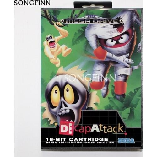 16 bit MD Memory Card With Box for Sega Mega Drive for Genesis Megadrive - De Cap Attack