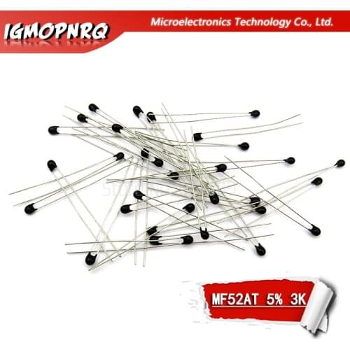 20pcs MF52AT 3K 3950 +/-5% NTC-3k/3950 ntc-mf52at 3K B value: 3950 thermistor temperature sensor MF52