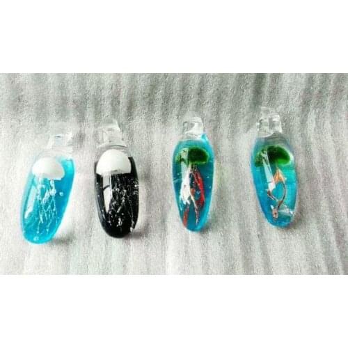 4 pcs fashion blow Handmade Glass Jellyfish pendant