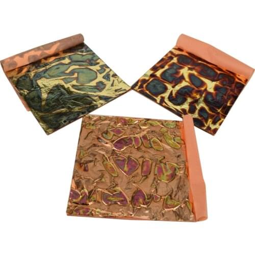 5 pieces per booklet DIY Italian Blue Variegated Gold Foil Decoration Foil Cover Leaf for Gilding 14x14cm free shipping