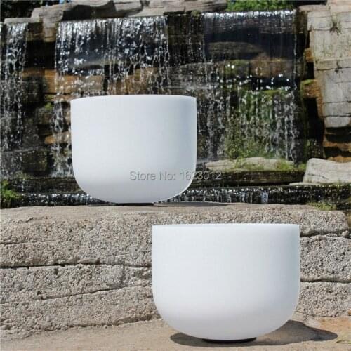 9 inch and 11 inch 2pcs Chakra frosted crystal singing bowls