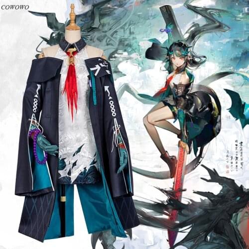 Anime! Arknights Dusk RHODE ISLAND Game Suit Elegant Dress Cloak Uniform Cosplay Costume Halloween Party Outfit Women 2021 NEW