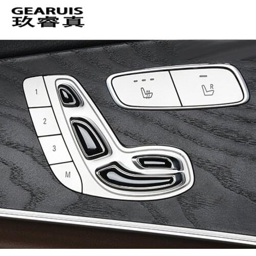 Car Styling For Mercedes Benz GLC C E Class W205 W213 Chrome Seat Adjust Button Switch Cover Sticker auto Interior Accessories