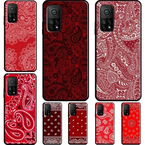 Red Bandana Paisley Case For POCO X3 Pro F3 F2 F1 M3 Cover For Xiaomi Mi 11 Note 10 Lite Mi 10T Pro 11 Ultra